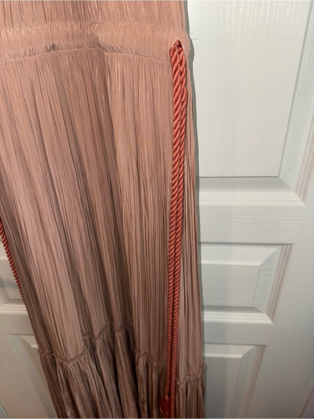 A.L.C. Pleated Halter Midi Dress in Peach - Picture 8 of 12